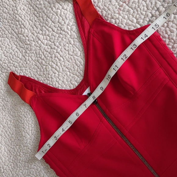 Moschino Size 4 Sleeveless Lace Up Front Zip Red Dress - Picture 6 of 13